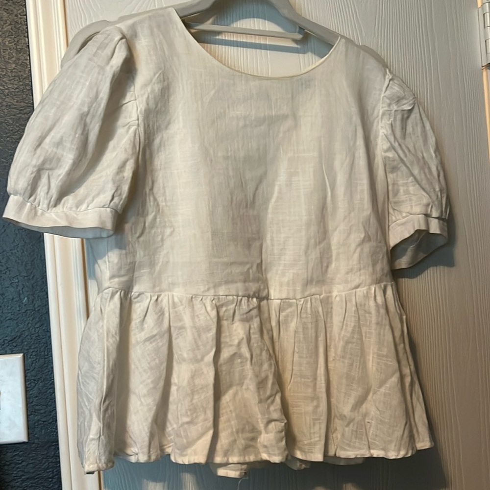 White peplum blouse